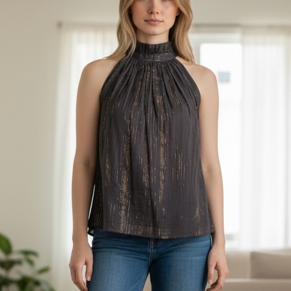 Laura Egloff Tops - Laura Egloff Metallic Thread Sleeveless Top